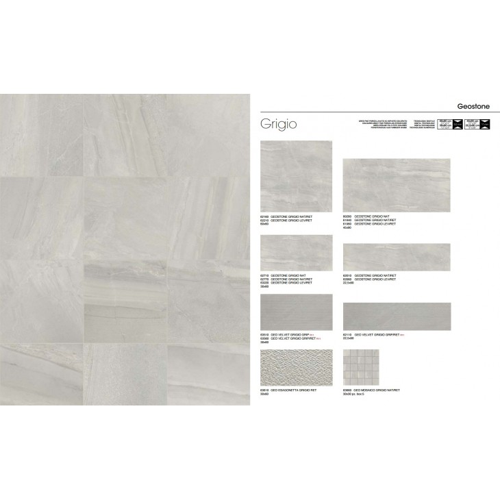 GEOSTONE GRIGIO NAT/RET - formato 80x80 - Piemme Valentino