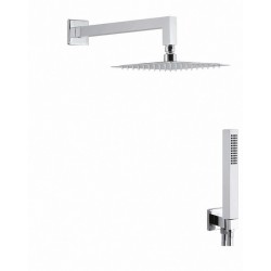 Soffione + kit acciaio inox quadro 20x20 STADER