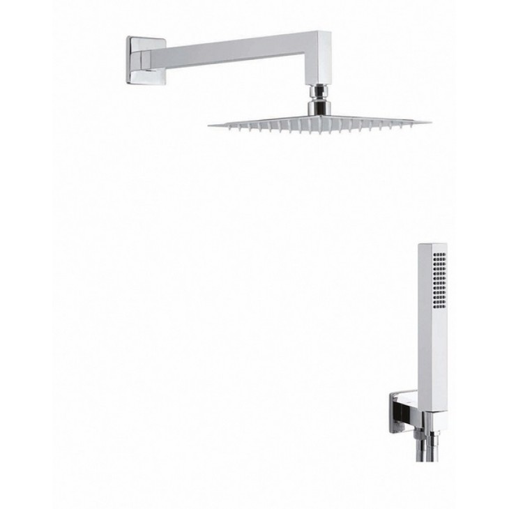 Soffione + kit acciaio inox quadro 20x20 STADER