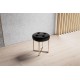 Pouf Tondo con piedi oro ecopelle nero h 45 cm