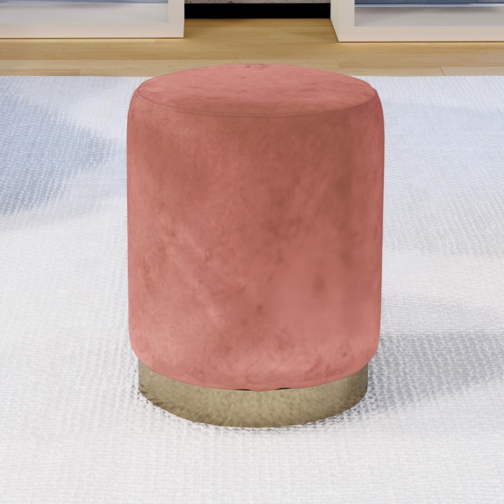 Pouf in velluto - poggiapiedi rosa antico 